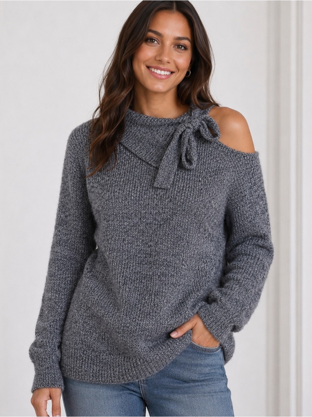 Lane Bryant Knit Sweater Gray Large / XL 14/16